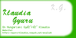 klaudia gyuru business card